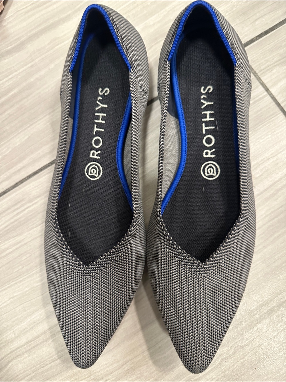Rothy's Gray Pointed Ballet Flats